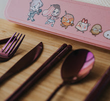 Load image into Gallery viewer, Pinkish Purple Chasing Cutlery Set - Chonnyday