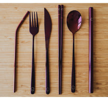 Load image into Gallery viewer, Pinkish Purple Chasing Cutlery Set - Chonnyday