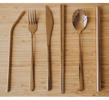 Load image into Gallery viewer, Black Pink Rosé Cutlery Set - Chonnyday