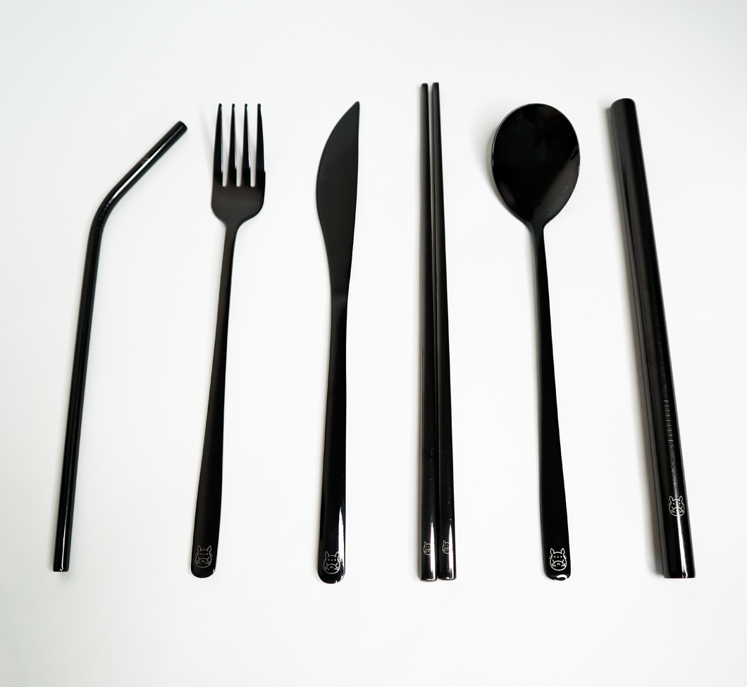 7-piece Totoro in Black Cutlery