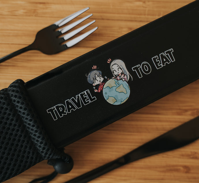 Full Black Travel Cutlery Set - Chonnyday