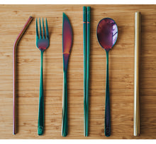 Load image into Gallery viewer, Rainbow Travel Cutlery Set - Chonnyday
